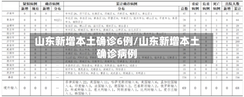 山东新增本土确诊6例/山东新增本土确诊病例