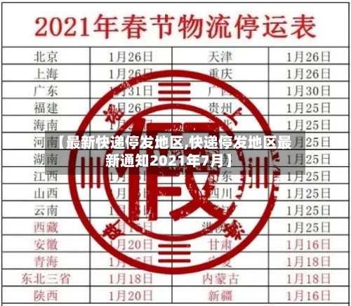 【最新快递停发地区,快递停发地区最新通知2021年7月】