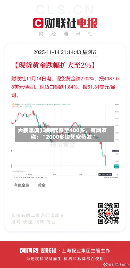 一夜之间，费用大跳水，1300元跌至400多	，有网友称：“2000多块凭空蒸发”-第2张图片