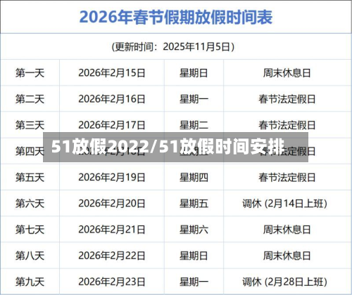 51放假2022/51放假时间安排
