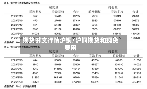 期货时实行情沪铜/沪铜期货和现货费用-第2张图片