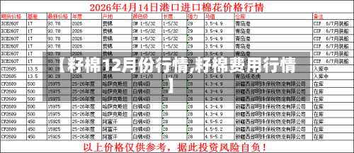 【籽棉12月份行情,籽棉费用行情】