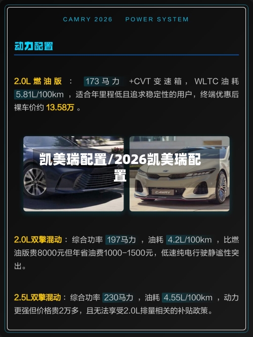 凯美瑞配置/2026凯美瑞配置