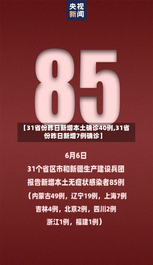 【31省份昨日新增本土确诊40例,31省份昨日新增7例确诊】