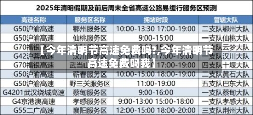 【今年清明节高速免费吗?,今年清明节高速免费吗我】