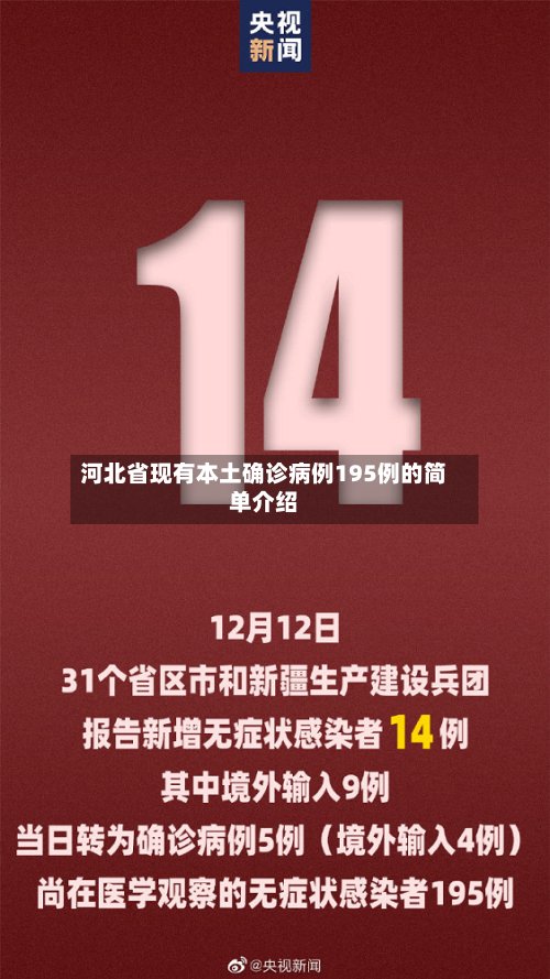 河北省现有本土确诊病例195例的简单介绍