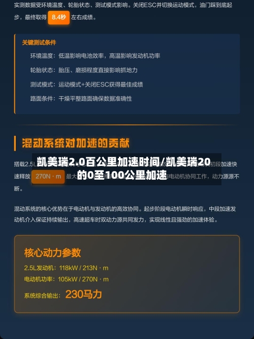 凯美瑞2.0百公里加速时间/凯美瑞20的0至100公里加速