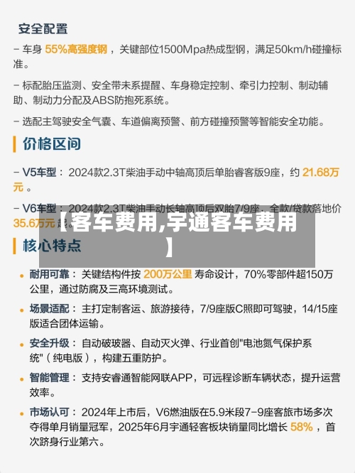 【客车费用,宇通客车费用】