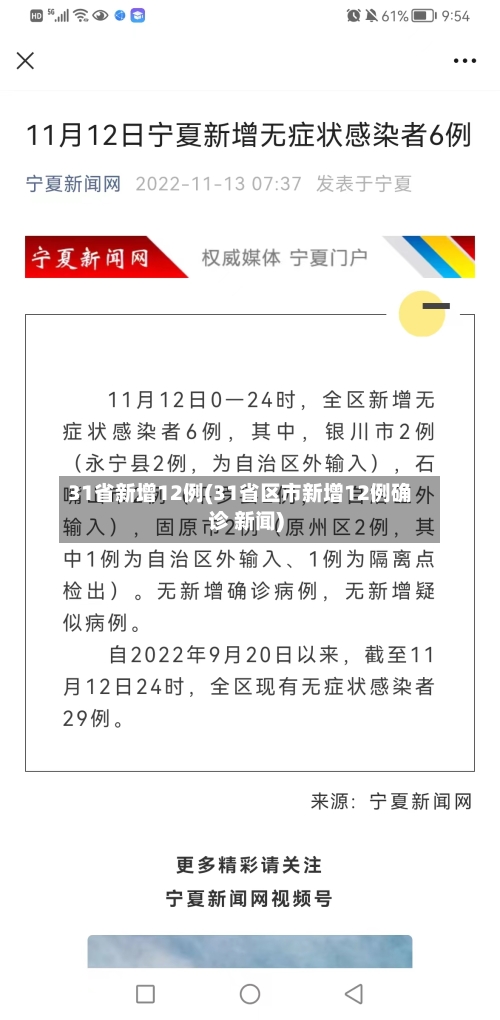 31省新增12例(31省区市新增12例确诊 新闻)