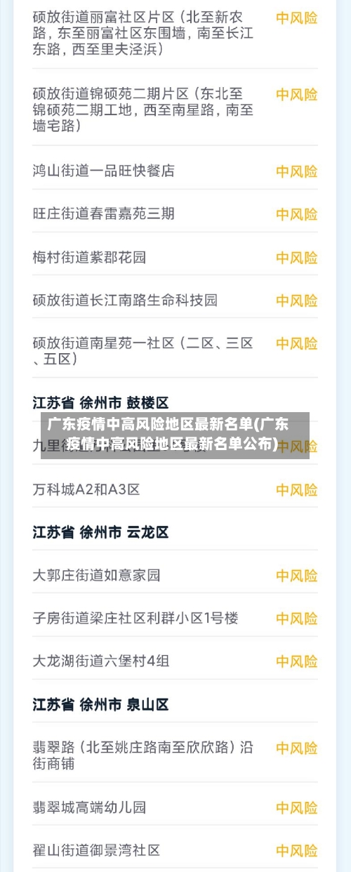 广东疫情中高风险地区最新名单(广东疫情中高风险地区最新名单公布)