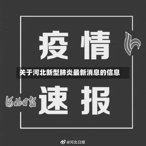 关于河北新型肺炎最新消息的信息