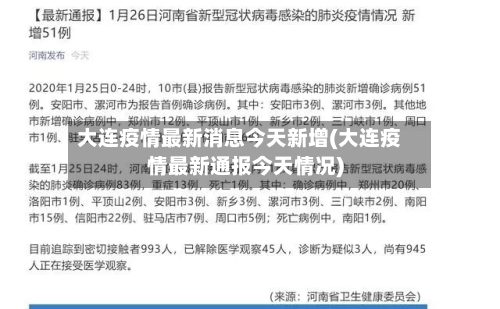 大连疫情最新消息今天新增(大连疫情最新通报今天情况)