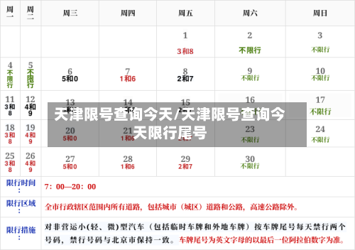 天津限号查询今天/天津限号查询今天限行尾号