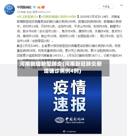 河南新增新型肺炎(河南新冠肺炎新增确诊病例4例)