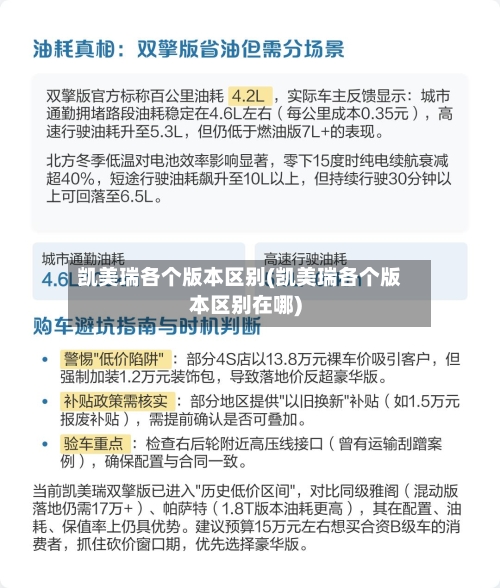 凯美瑞各个版本区别(凯美瑞各个版本区别在哪)