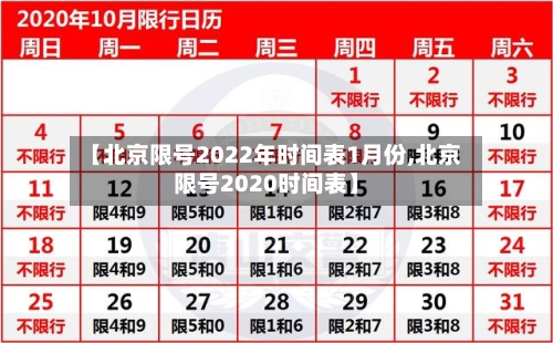 【北京限号2022年时间表1月份,北京限号2020时间表】
