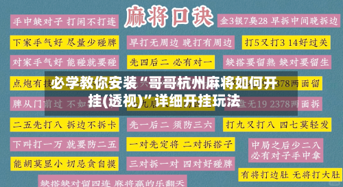 必学教你安装“哥哥杭州麻将如何开挂(透视)”详细开挂玩法