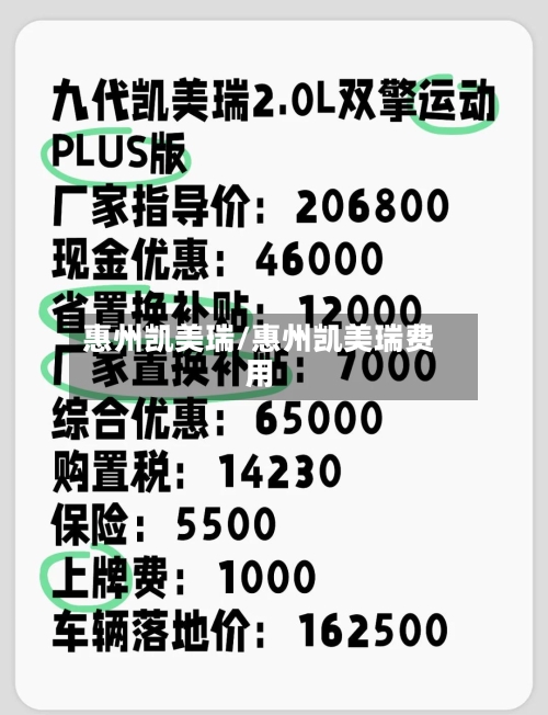 惠州凯美瑞/惠州凯美瑞费用