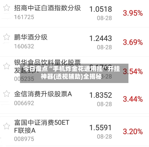今日盘点“手机炸金花通用挂”开挂神器{透视辅助}全揭秘