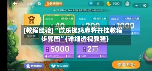 [教程经验]“微乐捉鸡麻将开挂教程步骤图”(详细透视教程)