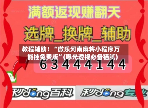 教程辅助！“微乐河南麻将小程序万能挂免费版”(曝光透视必备猫腻)