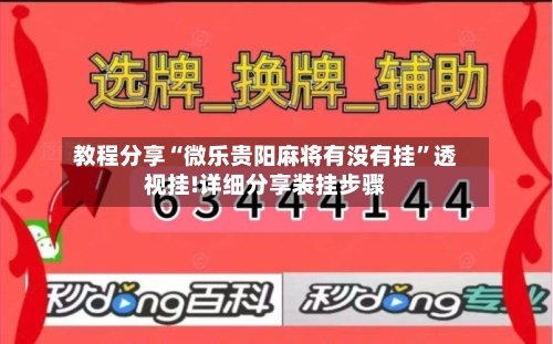 教程分享“微乐贵阳麻将有没有挂”透视挂!详细分享装挂步骤