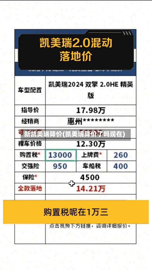 新凯美瑞降价(凯美瑞降价了吗现在)