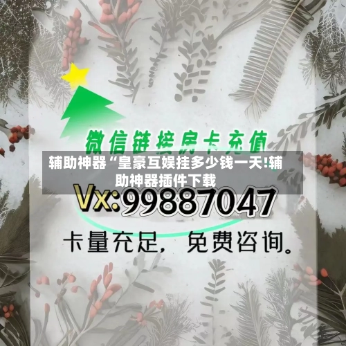 辅助神器“皇豪互娱挂多少钱一天!辅助神器插件下载