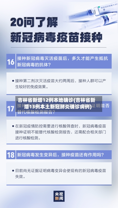 吉林省新增12例本地确诊(吉林省新增13例本土新冠肺炎确诊病例)