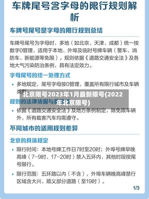 北京限号2023年1月最新限号(2022年北京限号)