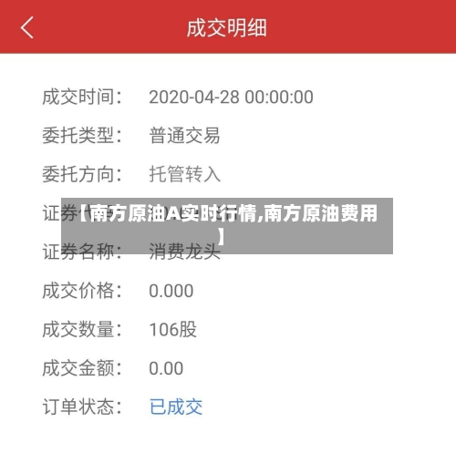 【南方原油A实时行情,南方原油费用】