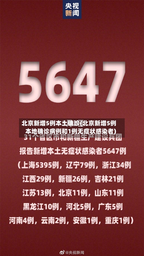 北京新增5例本土确诊(北京新增5例本地确诊病例和1例无症状感染者)