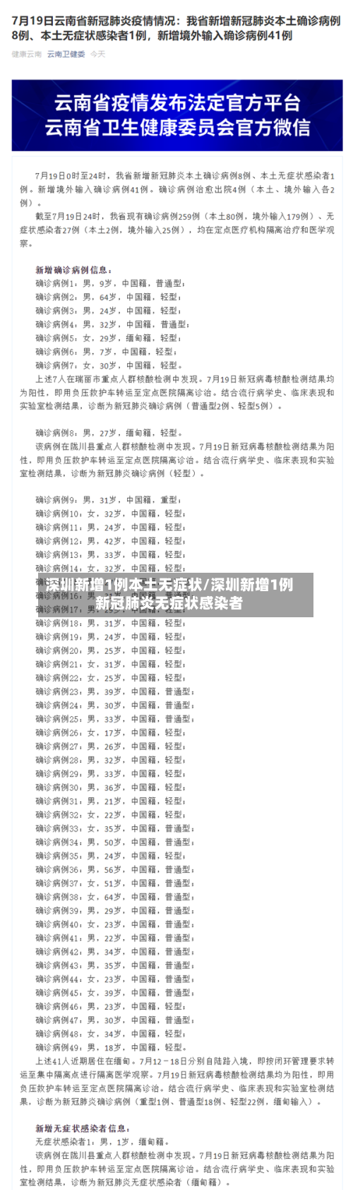 深圳新增1例本土无症状/深圳新增1例新冠肺炎无症状感染者