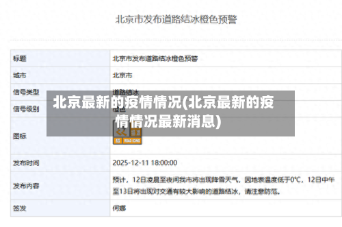 北京最新的疫情情况(北京最新的疫情情况最新消息)