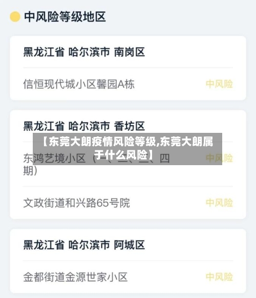 【东莞大朗疫情风险等级,东莞大朗属于什么风险】