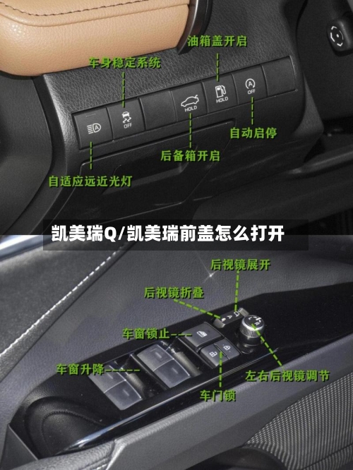 凯美瑞Q/凯美瑞前盖怎么打开